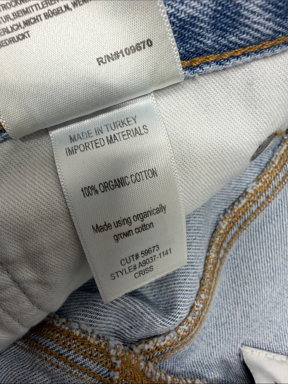 Agolde Criss Cross Jeans Straight Leg Denim Organic Cotton Asymmetrical Blue 30 - Picture 8 of 10
